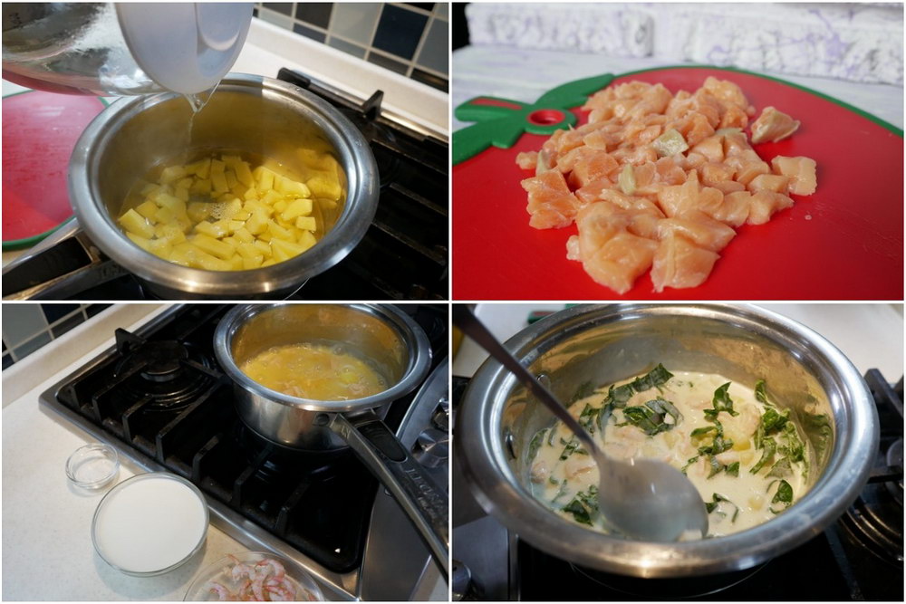 Як приготувати рибний суп з креветками і шпинатом