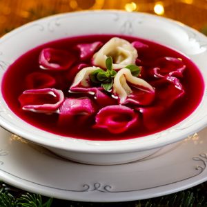 Різдвяний борщ з печеним буряком