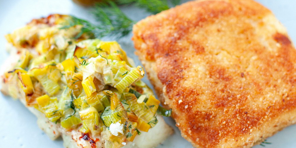 Риба з пореєм